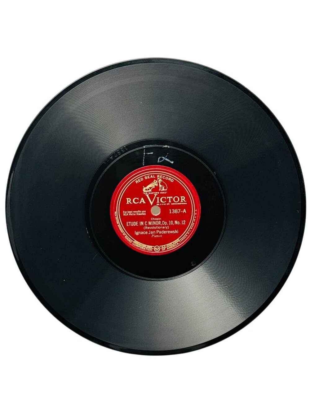 Ignace Jan Paderewski Chopin Etudes 10in Shellac Record 78 RPM RCA Victor 1387
